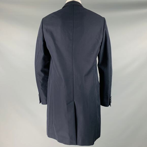 CALVIN KLEIN COLLECTION Size 40 Navy Cotton Blend Coat - Picture 3 of 9